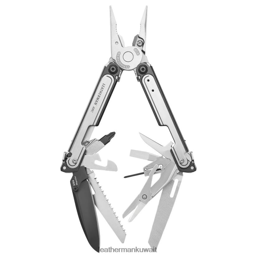 أداة متعددة Leatherman قوس دي إل سي أسود وفولاذ مقاوم للصدأ X2F6E1