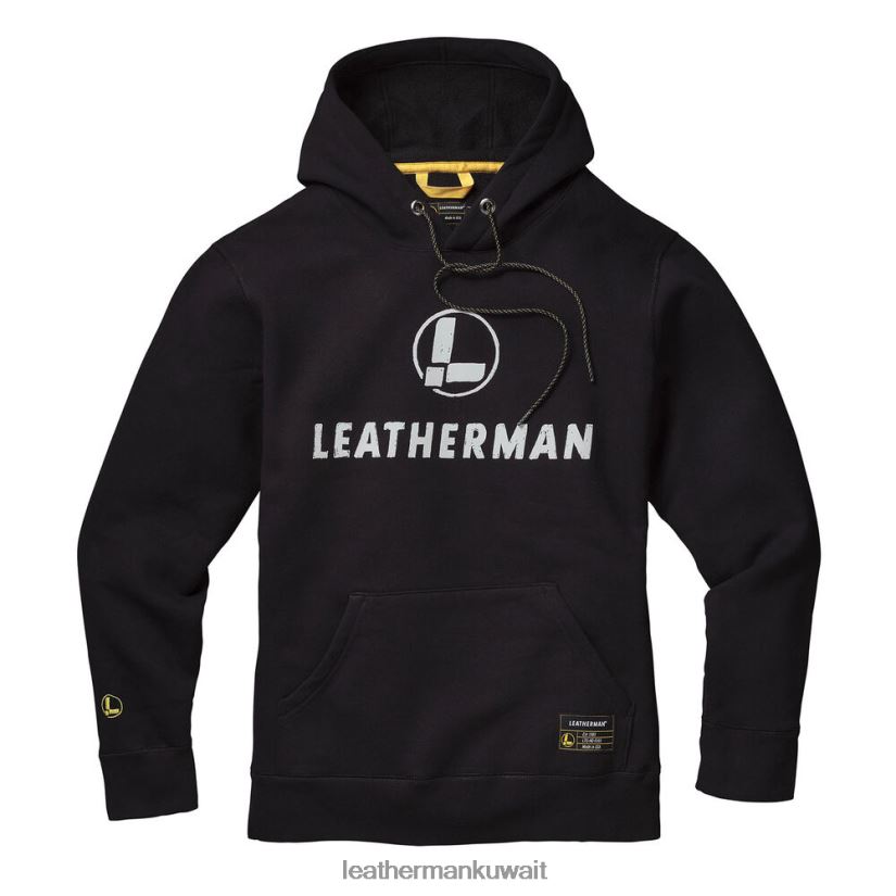 ثياب Leatherman هوديي بشعار مرسوم باليد أسود X2F6E77
